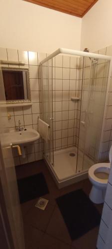 Koupelna v ubytování Nyírfa Apartmanház