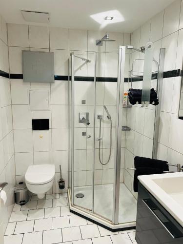 Bilik mandi di Ferienwohnung Sandra