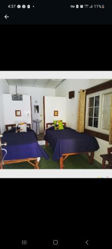 1 Schlafzimmer mit 2 Betten und einem Fenster in der Unterkunft Sancarlosbeach in San Carlos
