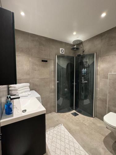 Ένα μπάνιο στο Home for your trip 10 minutes from Oslo airport with free parking