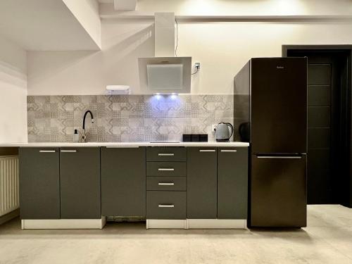 Η κουζίνα ή μικρή κουζίνα στο Royal Aparthotel Zamenhoffa 1/3