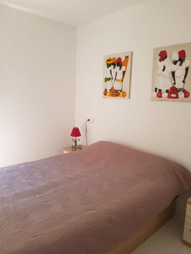 Posteľ alebo postele v izbe v ubytovaní Apartment Vinaroz with swimming pools for 4 people