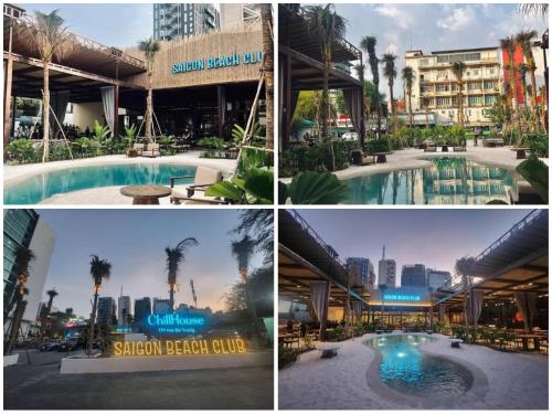 un collage de fotos de un hotel y un complejo en LUCY HOTEL & APARTMENT en Ho Chi Minh