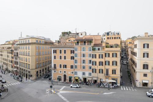 an aerial view of a city street with buildings at Penthouse Suite Rome in Rome