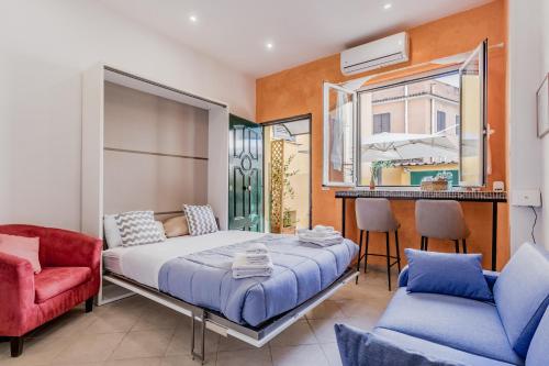 Svetainės erdvė apgyvendinimo įstaigoje La Rosa Dei Papi