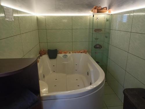 a bathroom with a large tub in a room at Apartament Wilhelma II in Ząbkowice Śląskie