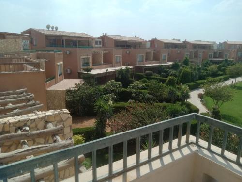 a view from the balcony of a building at jenylyn`s chalet` families only` in Ain Sokhna