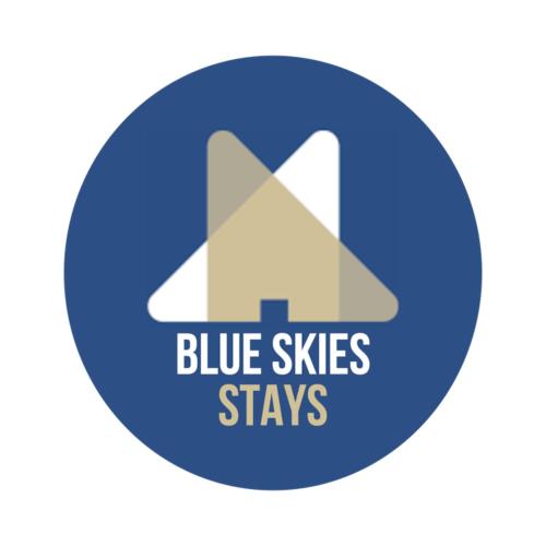 a blue logo for blue skies stays at Apartment 7 by Blue Skies Stays in Darlington