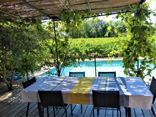 Kolam renang di atau dekat dengan gite de caractere au calme au milieu des vignes avec piscine et jaccuzi