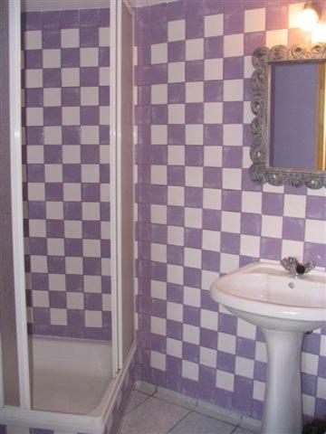 a bathroom with a shower and a sink at Pokoje gościnne Dorado-Agroturystyka in Leoncin