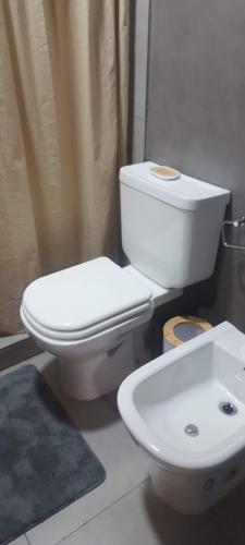 een badkamer met een toilet en een wastafel bij Alojamiento de lujo! G&A Rent! (101) in Ezeiza