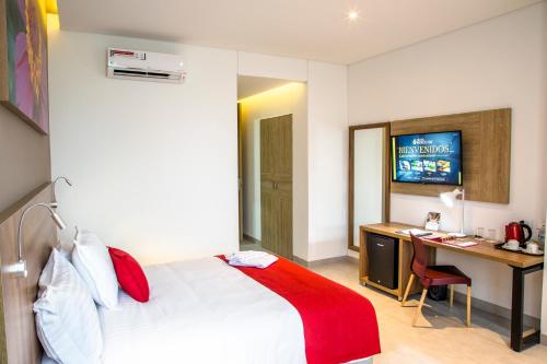 Hotel Pance 122 Wellness Spaにあるベッド