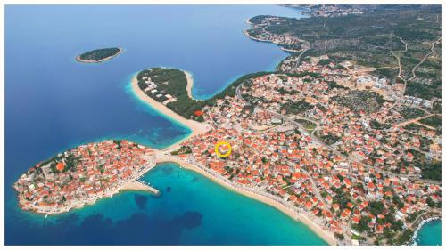 an aerial view of an island in the water at Angie in Primošten