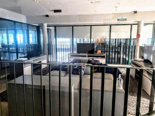 Restaurace v ubytování Resort frente ao mar apto 1222 DNA Praia Grande
