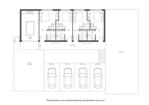 a floor plan of a office building at The Lodge - 4 Luxury Central Private Studio Rooms - Free wifi in Mount Gambier