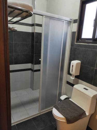 Shan-shui-liにあるShui Yifang B&Bのバスルーム(シャワーブース、トイレ付)
