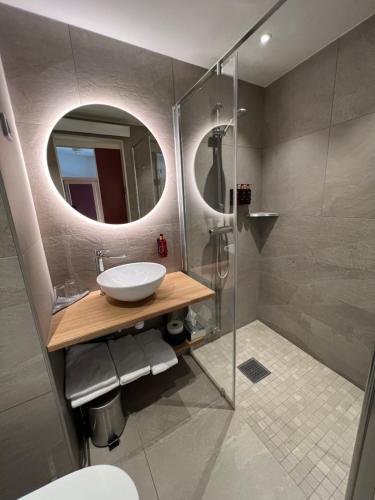 Koupelna v ubytování Hotell Höga Kusten