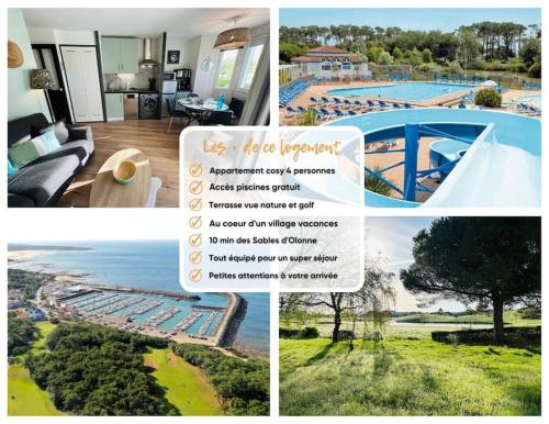 un collage de photos d'une maison avec une piscine dans l'établissement 