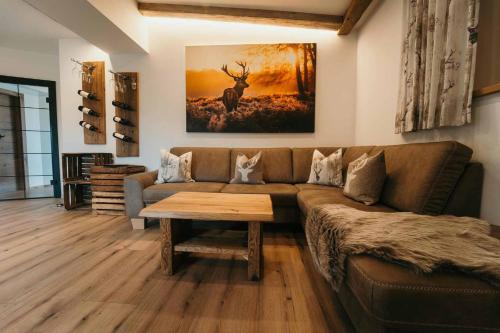 Χώρος καθιστικού στο Wohlfühlzeit Naturdesign Chalet`s