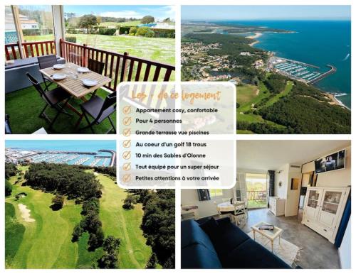 un collage de photos d'une maison avec vue sur l'océan dans l'établissement 