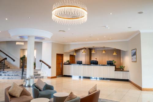 a lobby with a waiting area in a hospital at Trim Castle Hotel in Trim