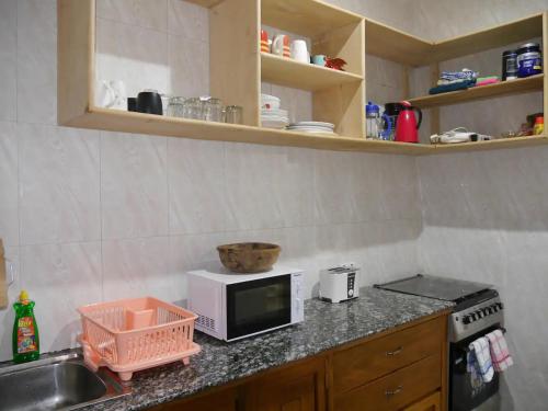 Een keuken of kitchenette bij Green Living Apartment