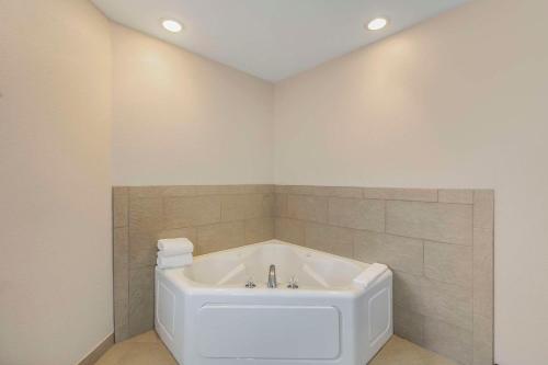 エルク・グローブ・ヴィレッジにあるCountry Inn & Suites by Radisson, Elk Grove Village-Itascaのバスルーム(白いバスタブ付)が備わります。