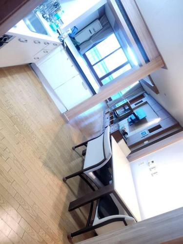 an overhead view of a chair in a room at house for rest in Geoje 