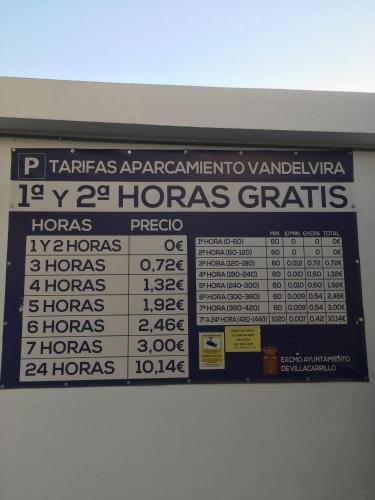 a sign on the side of a parking meter at Aposentos AOVE On Tour in Villacarrillo