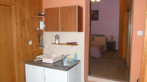 Kuchyň nebo kuchyňský kout v ubytování Apartmani Yucca