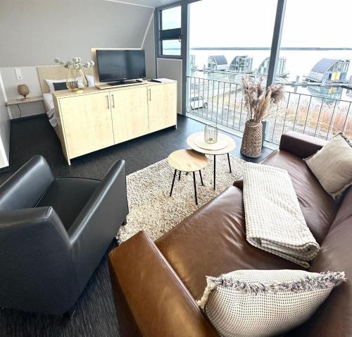 Χώρος καθιστικού στο Appartment Seeblick 8 2 OG Grundbelegung 4 Pers
