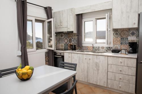 Kuchyň nebo kuchyňský kout v ubytování Leros Houses Sea View 1
