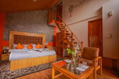 Cama o camas de una habitación en Snow River, Manali