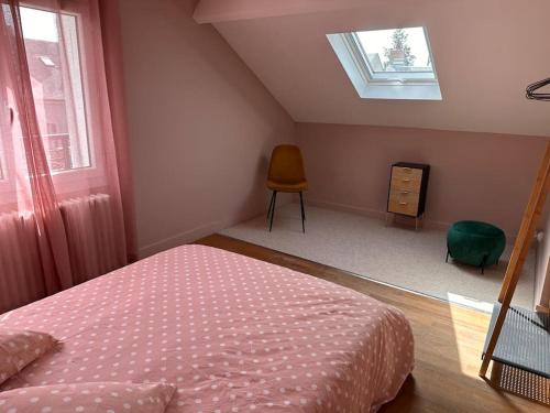 Giường trong phòng chung tại Agréable maison de ville 6 personnes