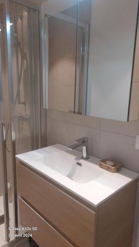 Et badeværelse på La Soldanelle vue lac et montagnes