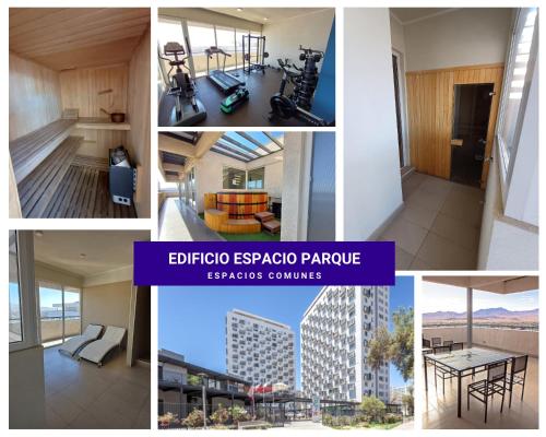 a collage of photos of a apartment at Céntrico y vista insuperable in Calama