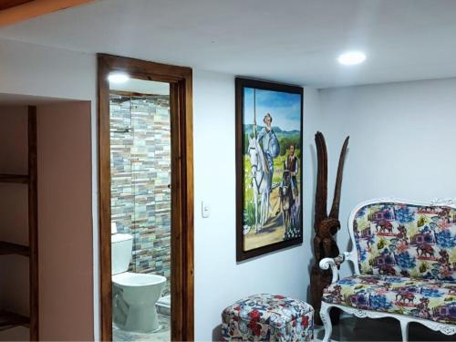 Koupelna v ubytování Hotel Chalet en montaña Manizales