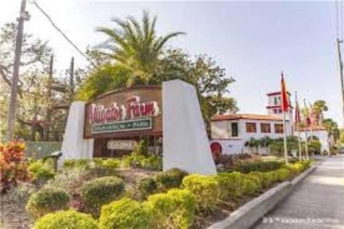 a sign for a restaurant on the side of a street at Beach Side complex B23 1 Bed 1 Bath w/Heated Pool in Saint Augustine