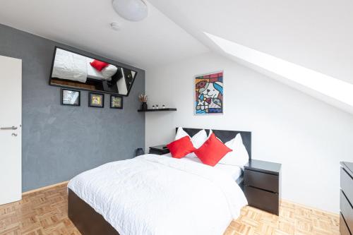Posteľ alebo postele v izbe v ubytovaní 2 Zimmer Wohnung in der Stadt - Grazy Appartment