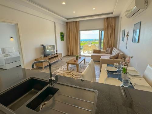 Χώρος καθιστικού στο Lavender Residence