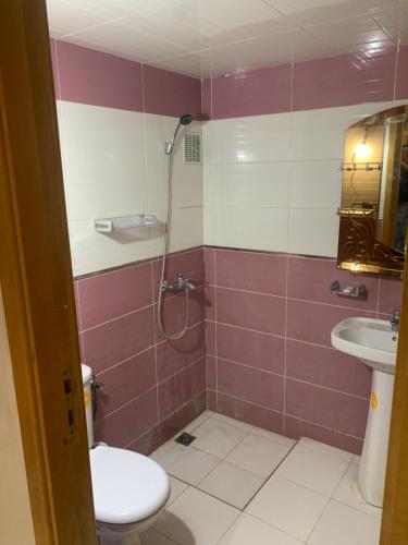 a bathroom with a toilet and a sink at Appartement a loué fes in Fès