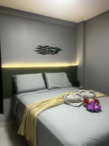 Ένα ή περισσότερα κρεβάτια σε δωμάτιο στο Flat305