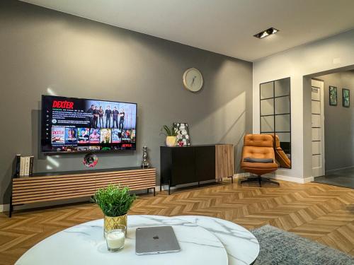 TV a/nebo společenská místnost v ubytování Apartamenty Zielona