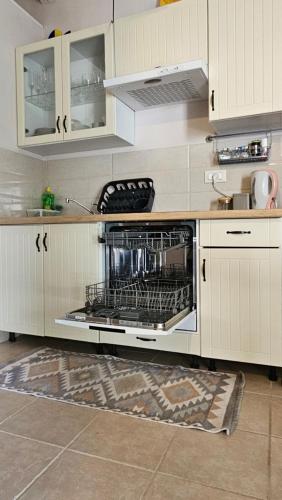 a kitchen with a stove with an oven in it at Apartment Dulcis Domus in Bale