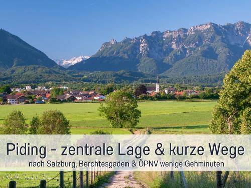 a view of a valley with mountains in the background at Ferienhaus Bauer in Piding in Piding