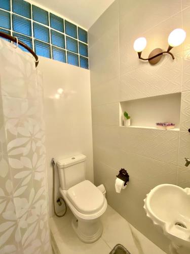 Et badeværelse på Apartamento Flórida Barra