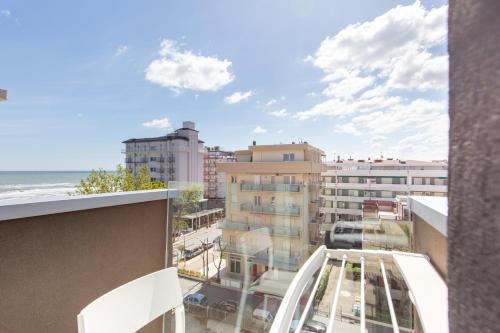a view of a city from the balcony of a building at Hotel Grazia Riccione in Riccione
