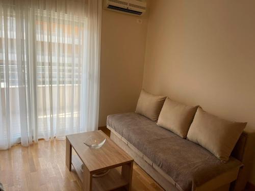 a living room with a couch and a table at Studio apartment Vito in Podgorica