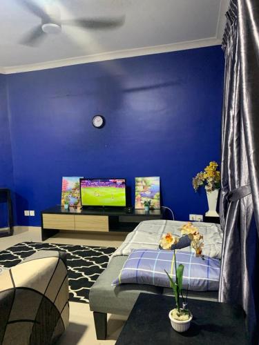 Letto o letti in una camera di Desaru Homestay Southern, Tiara Desaru Seaview Residensi