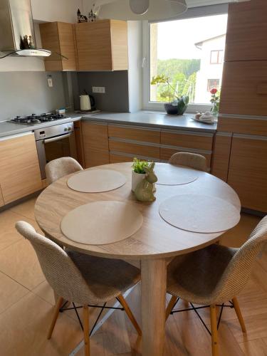 Η κουζίνα ή μικρή κουζίνα στο Lake apartaments